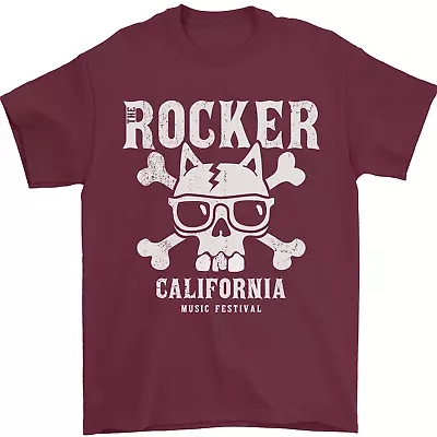 Buy The Rocker Rock N Roll Music Skull Mens T-Shirt 100% Cotton • 8.49£