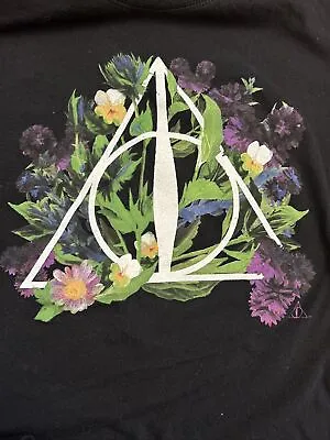Buy Harry Potter Deathly Hallows Womens Shirt (M) Printed Cotton Short Sleeve Tee • 18.94£