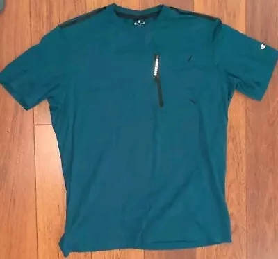 Buy Champion Tshirt Teal Green Medium  Relaxed Fit Zip Pocket - Perfect Condition • 7.99£