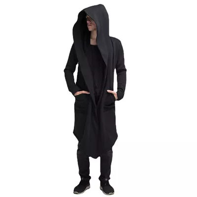 Buy Men Sweatshirt Gothic Hooded Coat Cardigan Cape Long Jacket Trench Cloak Outwear • 19.12£