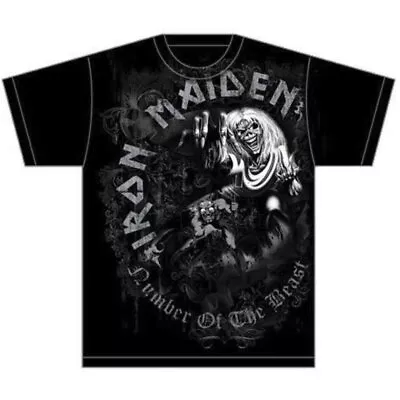 Buy Iron Maiden Number Of The Beast Grey Tone Tshirt-black-large Rock Metal Punk • 11.40£