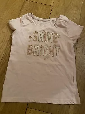 Buy Pink ‘shine Bright’ T Shirt Age 4/5 Years • 1.25£