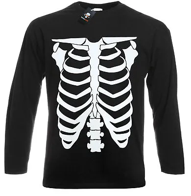 Buy SKELETON Long Sleeve T Shirt Horror Doctor Halloween Bats Custom Gothic Top Tee • 14.99£
