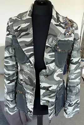 Buy G&H Quirky Decorated Camouflage Jacket 100% Cotton Size L (approx 14) • 10£