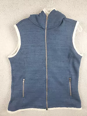 Buy KUHL Vest Women L Blue Alaska Hooded Sherpa Lined Fleece Full Zip Jacket 4211 • 28.90£