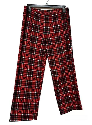 Buy Disney Mickey Mouse Women's Size Large Red Plaid Soft Plush Fleece Pajama Pants • 9.17£