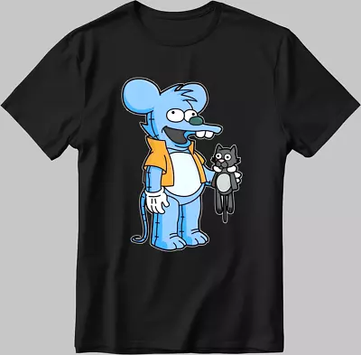 Buy The Itchy And Scratchy Characters  Short Sleeve White-Black Men's / Women N223 • 9.15£