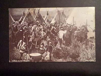 Buy Mint USA RPPC Postcard Indians On The Warpath Native Americans Tee Pees • 142.08£