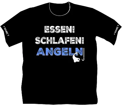 Buy Angler T-Shirt Angler Shirt Food Sleep Fishing Fun Shirts Gifts + Name 13 • 15.46£