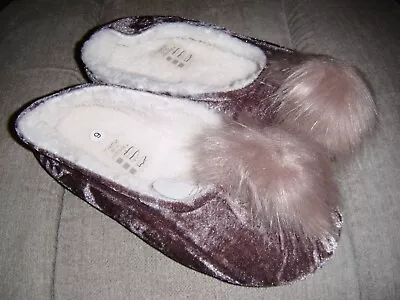 Buy Avon Susannah Pom Velour Ballet Slippers • 9.99£