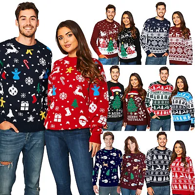 Buy Mens Christmas Xmas Jumper Sweater Novelty Jumpers Ugly Ladies Santa Reindeer • 17.95£