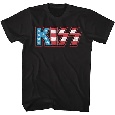 Buy Kiss USA Flag Stars & Stripes Band Logo Men's T Shirt Metal Music Music Merch • 40.90£