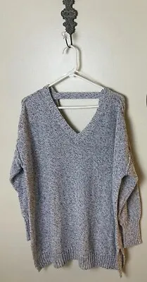 Buy Maurices Sweater Gray 1 Plus Cut Out V Neck Pullover Crochet Fisherman Womens • 13.23£