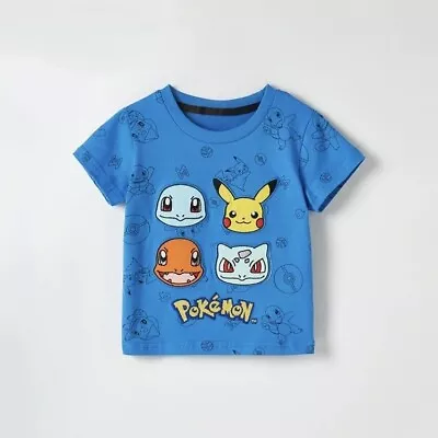 Buy Boys Pokemon T-Shirt | Kids Pikachu Squirtle Bulbasaur Charmander Top Tee (6-7y) • 8.90£