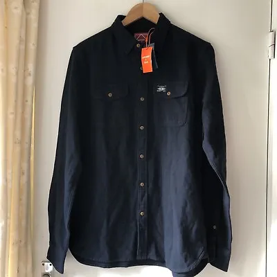 Buy Superdry Mens Vintage Trailsman Flannel Shirt ECLIPSE NAVY SIZE M NEW WITH TAGS • 40£