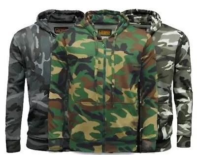 Buy Mens GAME Full Zip Up Camouflage Hoodie Sizes S-5XL • 18.50£
