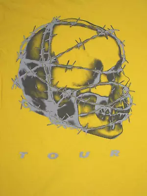 Buy POST MALONE TOUR T SHIRT Size M  Stoney Yellow Skull With Barbed Wire GILDAN • 26.64£