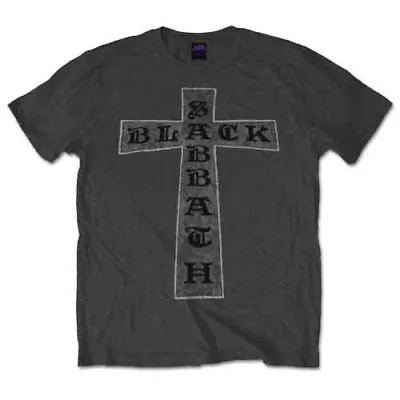 Buy Officially Licensed Black Sabbath Cross Mens Charcoal T Shirt Sabbath Classic Te • 14.50£