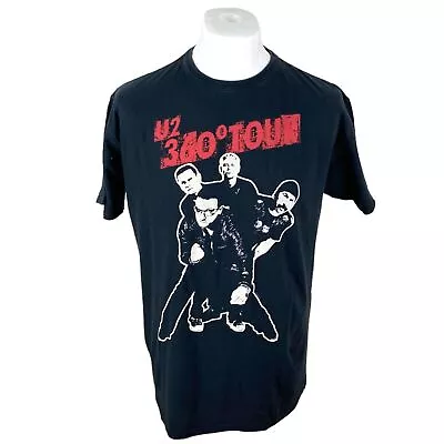 Buy U2 Tour T Shirt Large Black Bono T Shirt 360 Tour T Shirt Concert Tee Band Tee • 22.50£