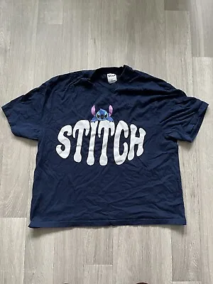 Buy Disney Lilo And Stitch Graphic T-Shirt Blue Size Small • 6.49£