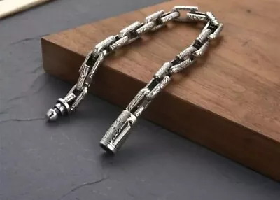 Buy Men's Huge Heavy Metal Stainless Steel Box Link Chain Bracelet Jewellery Gift • 14.85£