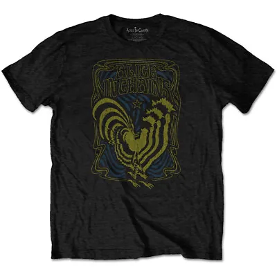 Buy Alice In Chains Psychedelic Rooster Black T-Shirt OFFICIAL • 14.99£