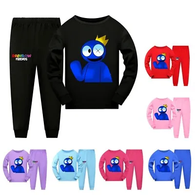 Buy Rainbow Friends Horror Game Kids Girls  Pajamas Top T-shirt Pants Set Sleepwear • 14.43£