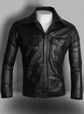 Buy Elvis Men's Black Classic Soft Lambskin Real Leather Fashion Jacket • 22£