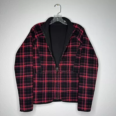 Buy The North Face Red Plaid And Black Reversible Fleece Jacket - Check Measurements • 36.62£