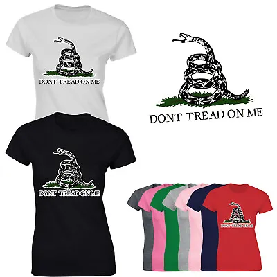 Buy Don't Tread On Me Flags Ladies T-Shirt Gadsden Flags Snake Rebellion Gift Tshirt • 8.99£