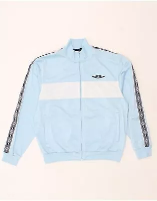 Buy UMBRO Mens Graphic Tracksuit Top Jacket Large Blue Colourblock Polyester DP09 • 23.95£