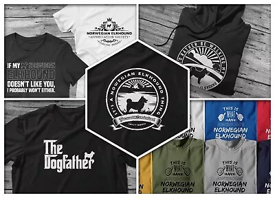 Buy Norwegian Elkhound T Shirt Hoodie Dog Walking Owner Gift B2G1F! • 16£