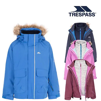 Buy Trespass Kids 3in1 Jacket Waterproof Coat With Fleece Outshine • 28.99£