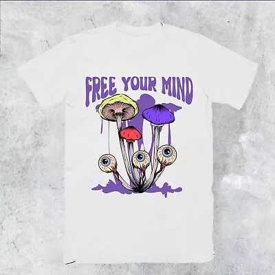 Buy Free Mind Trippy Psychedelic Mushroom Psychedelic Freedom Mens T Shirts #P1#PR#A • 9.99£
