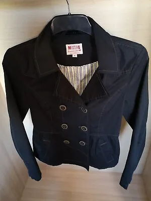 Buy Mustang Womens Black Cotton Stretch Slim Fit Pea Coat Jacket Size Small Uk 10 • 24.99£