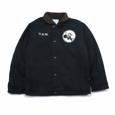 Buy New Men's Navy USN N1 Deck Jacket Military Flight Jackets Winter Fleece Coat UK • 55.18£