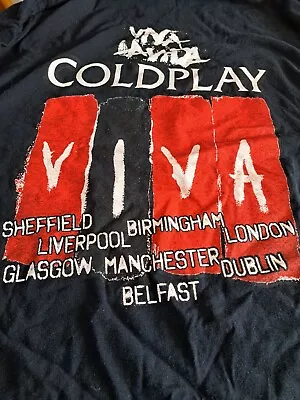Buy Coldplay Viva La Vida Black UK Tour T Shirt ~ Size XL • 12.50£