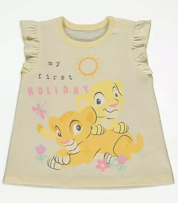 Buy Baby's Toddlers Disney The Lion King Yellow My First Holiday T-shirt • 5.99£
