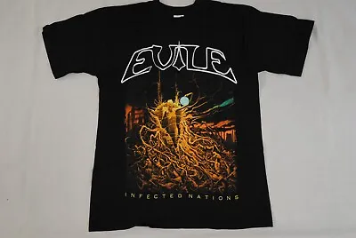Buy Evile Infected Nations Black T Shirt New Official Enter The Grave Skull Metal • 7.99£