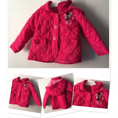 Buy Matalan Disney Minnie Mouse Baby Girls Padded Jacket Coat 9-12 Months • 5.95£