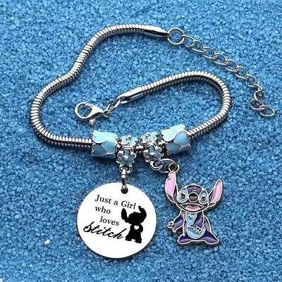 Buy Cute Stitch Charm Bracelet Popular Lilo And Stitch Women Girl Jewellery Gift UK • 6.58£