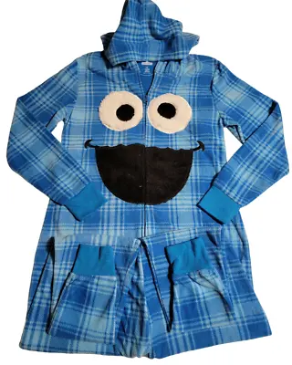 Buy Official Sesame Street Cookie Monster Comfy Zippered Onesie0 With Hoodie! (L) • 27.67£