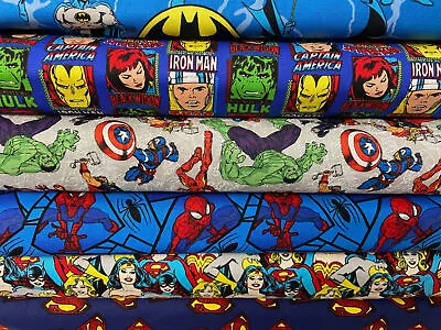 Buy Superhero Avenger Marvel Heroine Cotton Fabric By 1/2 Metre* Various Designs • 4.50£