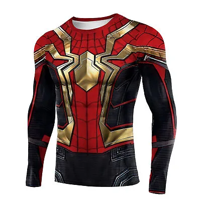 Buy Spider-man No Way Home T-shirts Spiderman Cosplay Costume Tops Long Sleeve Gifts • 18.95£