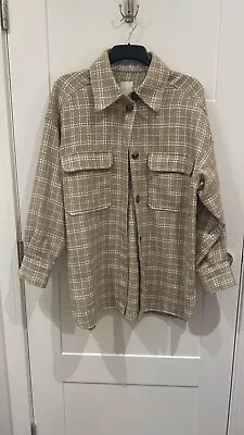 Buy H&M Checkered Shacket. Shirt/Jacket. Size M/L. Oversized. UK 12/14. Beige, Tan. • 25£