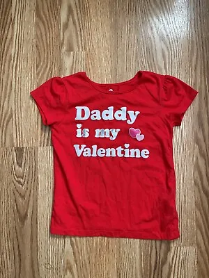 Buy Preowned Size 5 T Daddy Is My Valentine T Shirt Little Girls • 6.30£