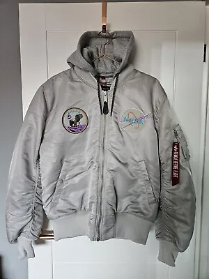 Buy Alpha Industries MA-1 VF Darkside Jacket In Pastel Grey Size Large • 125£