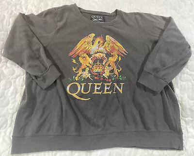 Buy Queen Band Sweatshirt Official Merch Classic Crest Gray Womens Size 4XL • 12.04£
