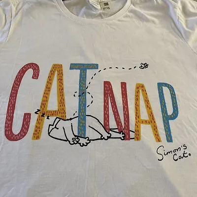 Buy Simons Cat Catnap Womens Ring Spun Cotton Tee XXL NWT With Small Defects • 9.44£