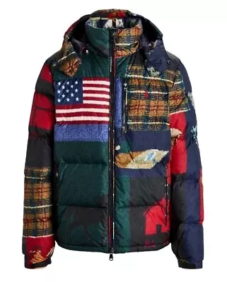 Buy Polo Ralph Lauren M Patchwork Puffer Jacket Sportsman Hi Tech Duck Chicken Flag • 240£